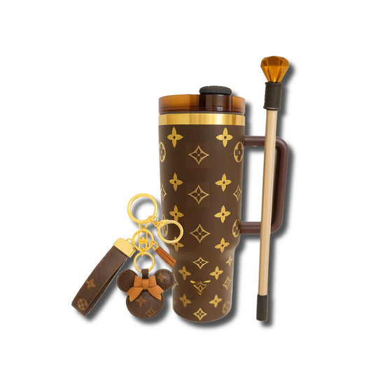 Ultimate bundle offer – 40oz luxury travel cup, luxury keyring and gem straw topper