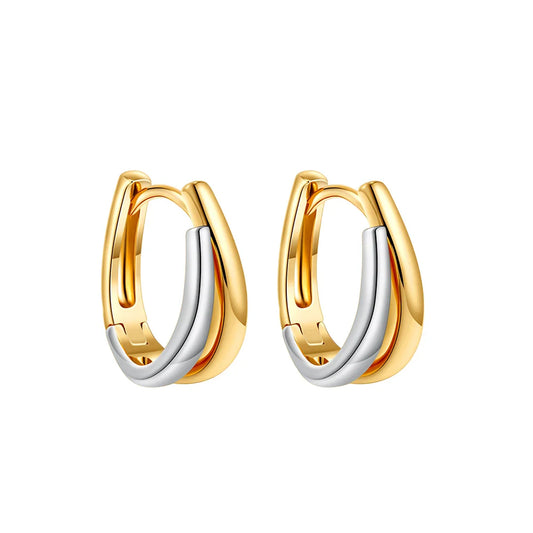 Simple Double Layer U Shape Mini Hoop Earrings